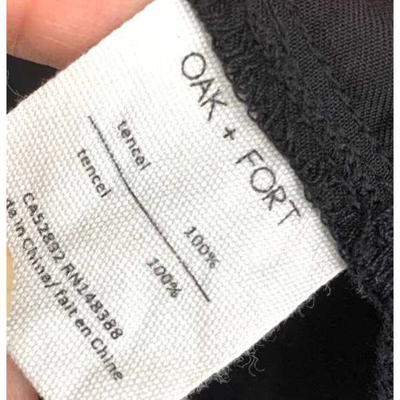 Oak + Fort Sz XS Black Tencel Kimono Jacket Topper Minimalist Capsule Wardrobe - Picture 6 of 8